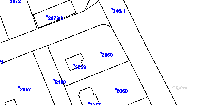 Parcela st. 2060 v KÚ Chodov, Katastrální mapa