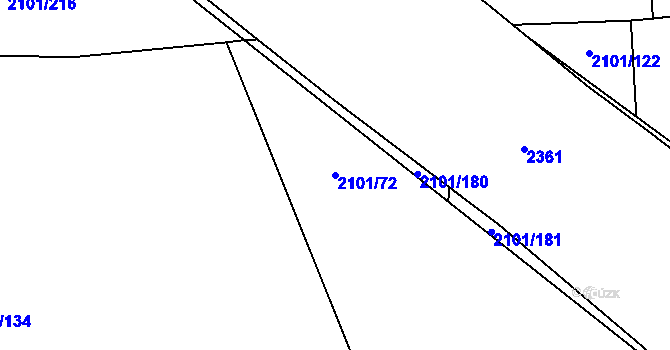 Parcela st. 2101/72 v KÚ Chodov, Katastrální mapa