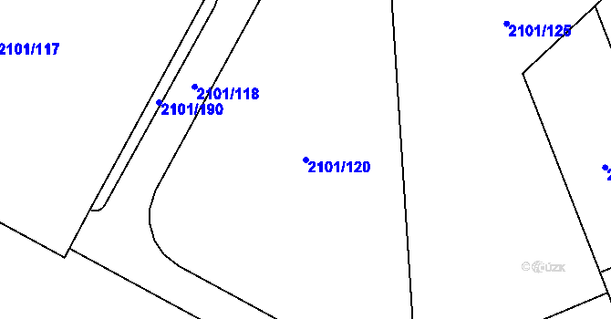 Parcela st. 2101/120 v KÚ Chodov, Katastrální mapa