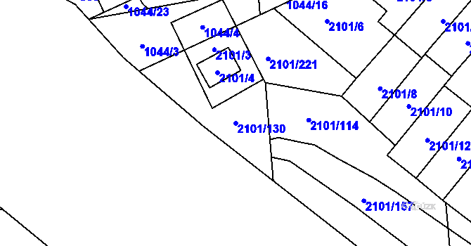Parcela st. 2101/130 v KÚ Chodov, Katastrální mapa