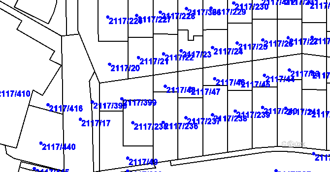 Parcela st. 2117/48 v KÚ Chodov, Katastrální mapa