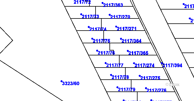Parcela st. 2117/76 v KÚ Chodov, Katastrální mapa