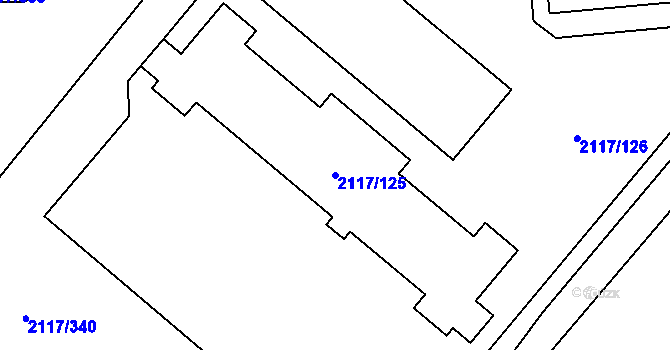 Parcela st. 2117/125 v KÚ Chodov, Katastrální mapa