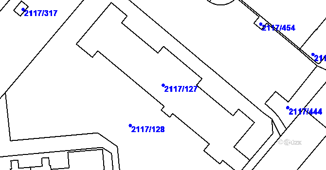 Parcela st. 2117/127 v KÚ Chodov, Katastrální mapa