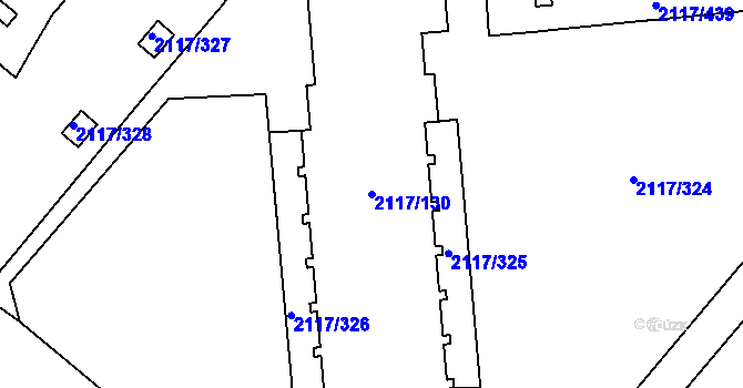 Parcela st. 2117/130 v KÚ Chodov, Katastrální mapa