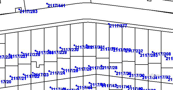 Parcela st. 2117/231 v KÚ Chodov, Katastrální mapa