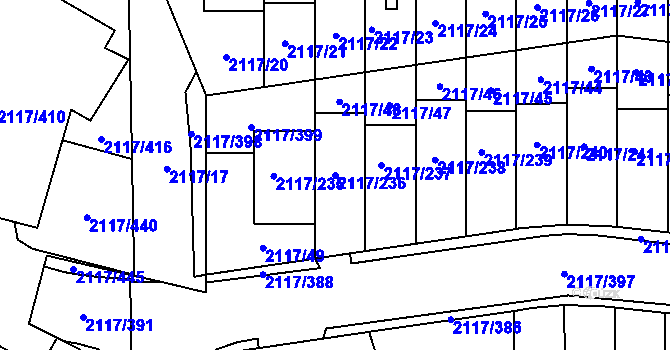 Parcela st. 2117/236 v KÚ Chodov, Katastrální mapa