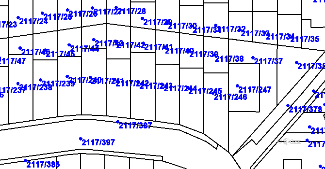Parcela st. 2117/244 v KÚ Chodov, Katastrální mapa
