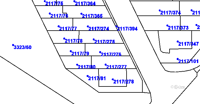 Parcela st. 2117/276 v KÚ Chodov, Katastrální mapa