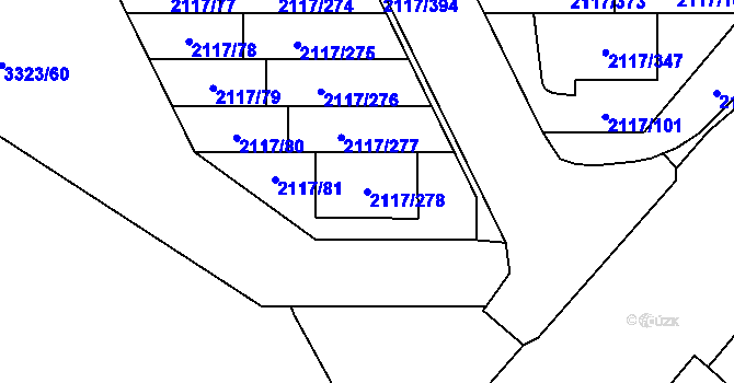 Parcela st. 2117/278 v KÚ Chodov, Katastrální mapa