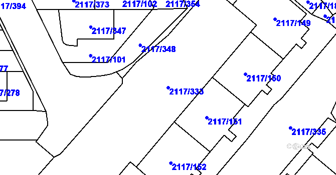 Parcela st. 2117/333 v KÚ Chodov, Katastrální mapa