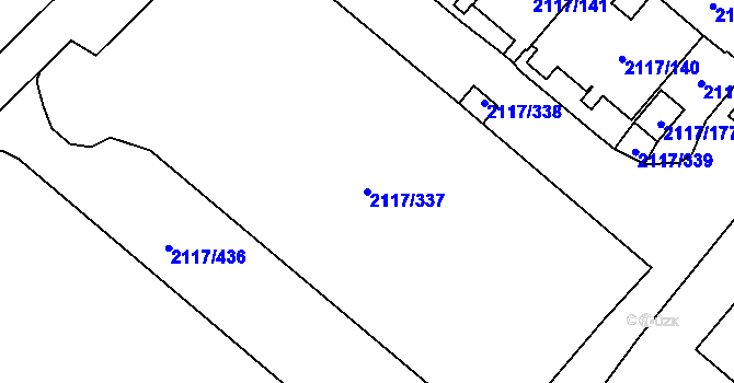 Parcela st. 2117/337 v KÚ Chodov, Katastrální mapa