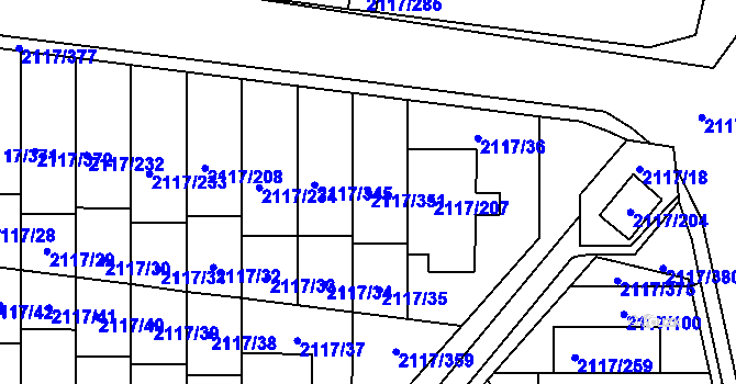 Parcela st. 2117/351 v KÚ Chodov, Katastrální mapa