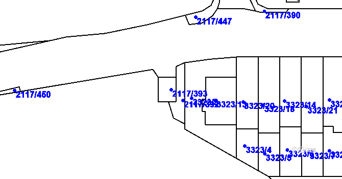 Parcela st. 2117/393 v KÚ Chodov, Katastrální mapa