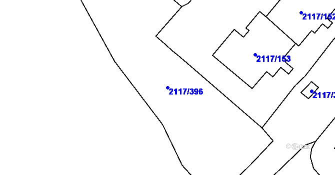 Parcela st. 2117/396 v KÚ Chodov, Katastrální mapa