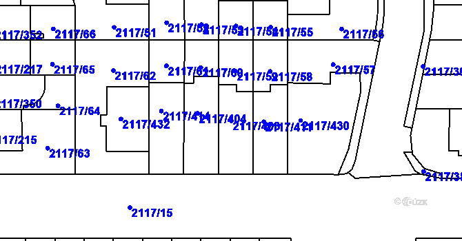 Parcela st. 2117/403 v KÚ Chodov, Katastrální mapa