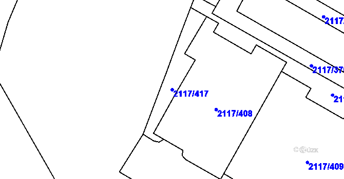 Parcela st. 2117/417 v KÚ Chodov, Katastrální mapa