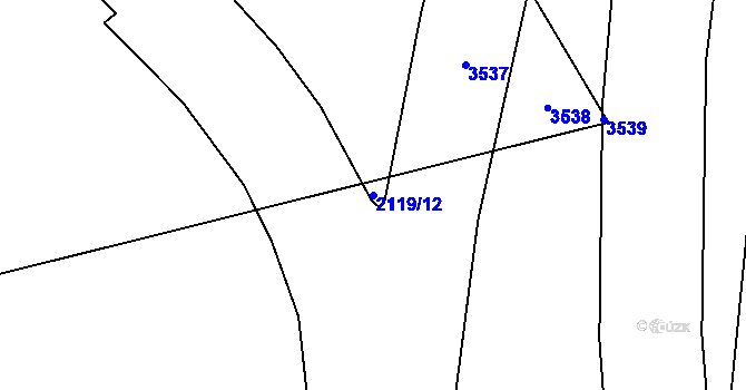 Parcela st. 2119/12 v KÚ Chodov, Katastrální mapa