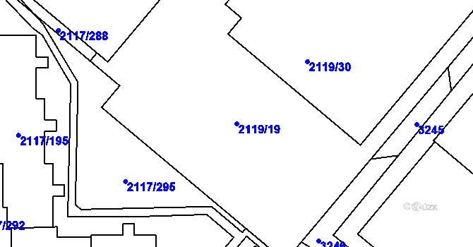 Parcela st. 2119/19 v KÚ Chodov, Katastrální mapa