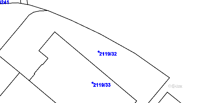 Parcela st. 2119/32 v KÚ Chodov, Katastrální mapa