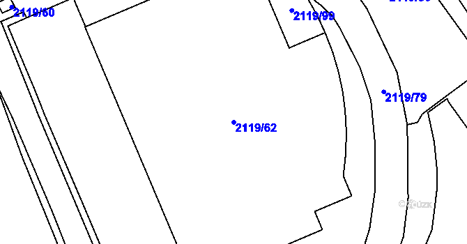 Parcela st. 2119/62 v KÚ Chodov, Katastrální mapa