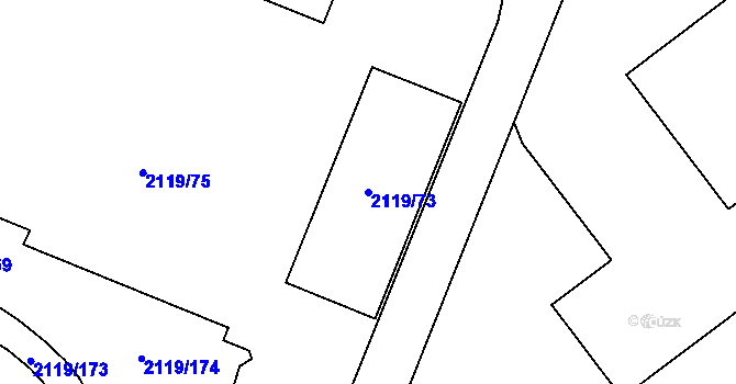 Parcela st. 2119/73 v KÚ Chodov, Katastrální mapa