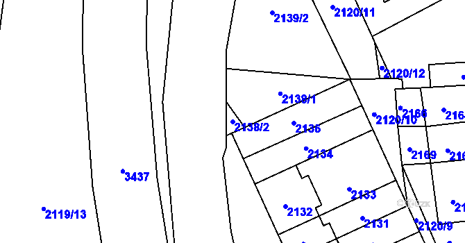 Parcela st. 2138/2 v KÚ Chodov, Katastrální mapa