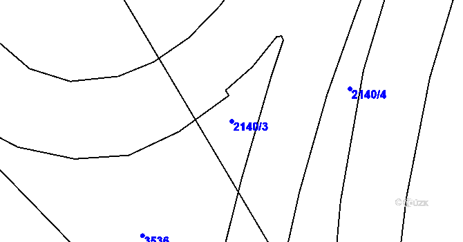 Parcela st. 2140/3 v KÚ Chodov, Katastrální mapa