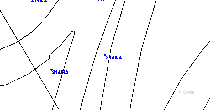 Parcela st. 2140/4 v KÚ Chodov, Katastrální mapa