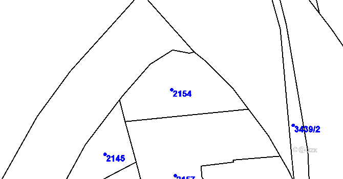 Parcela st. 2154 v KÚ Chodov, Katastrální mapa