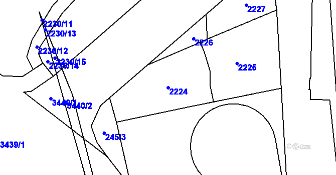 Parcela st. 2224 v KÚ Chodov, Katastrální mapa