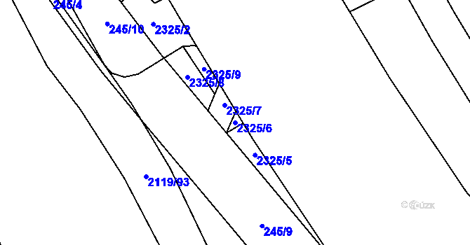 Parcela st. 2325/6 v KÚ Chodov, Katastrální mapa