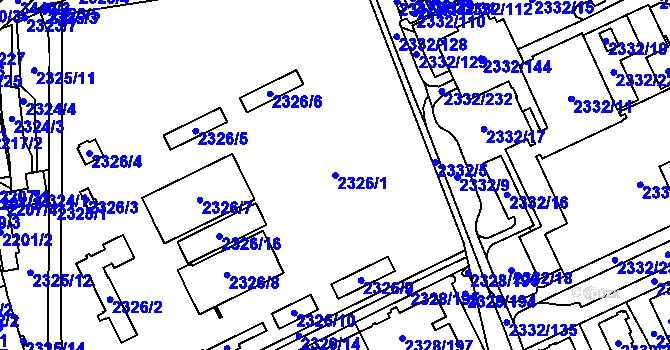 Parcela st. 2326/1 v KÚ Chodov, Katastrální mapa