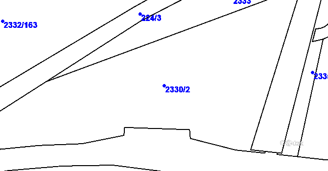 Parcela st. 2330/2 v KÚ Chodov, Katastrální mapa
