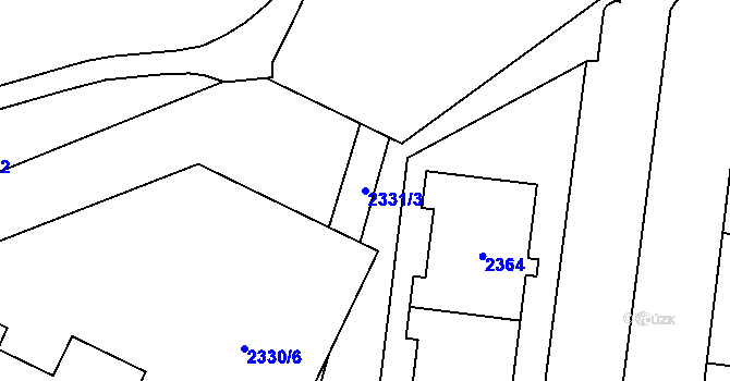 Parcela st. 2331/3 v KÚ Chodov, Katastrální mapa