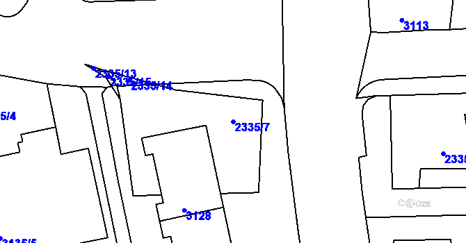 Parcela st. 2335/7 v KÚ Chodov, Katastrální mapa