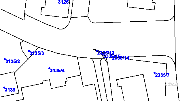 Parcela st. 2335/13 v KÚ Chodov, Katastrální mapa