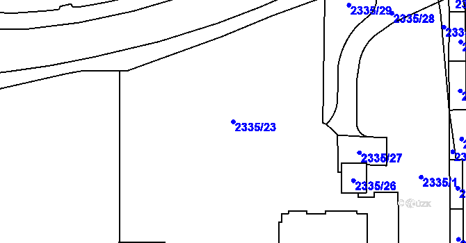 Parcela st. 2335/23 v KÚ Chodov, Katastrální mapa
