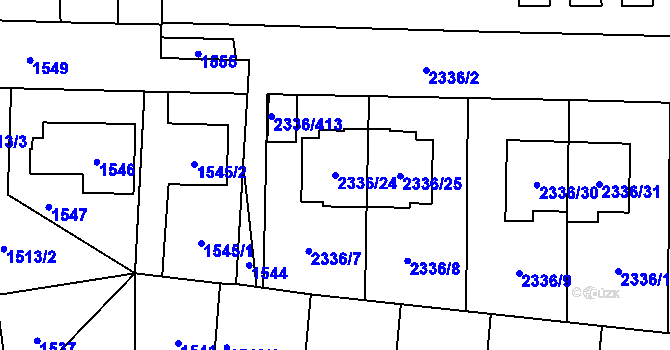 Parcela st. 2336/24 v KÚ Chodov, Katastrální mapa