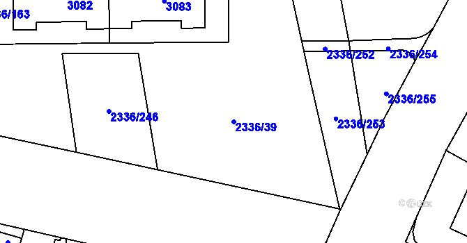 Parcela st. 2336/39 v KÚ Chodov, Katastrální mapa