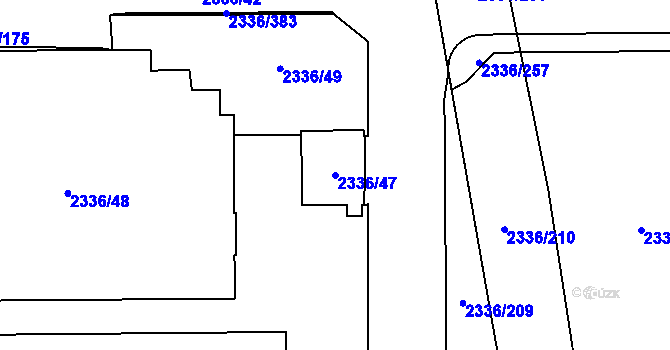 Parcela st. 2336/47 v KÚ Chodov, Katastrální mapa