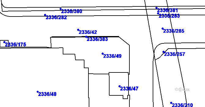 Parcela st. 2336/49 v KÚ Chodov, Katastrální mapa