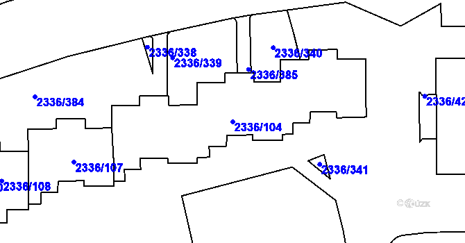 Parcela st. 2336/104 v KÚ Chodov, Katastrální mapa