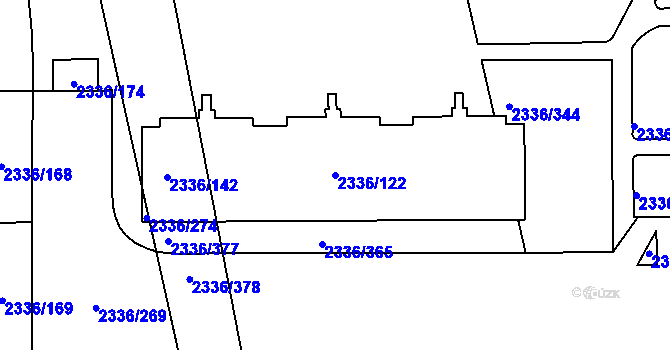 Parcela st. 2336/122 v KÚ Chodov, Katastrální mapa
