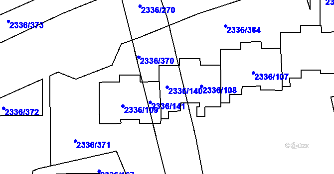 Parcela st. 2336/140 v KÚ Chodov, Katastrální mapa