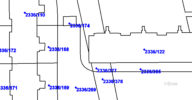 Parcela st. 2336/142 v KÚ Chodov, Katastrální mapa