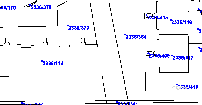 Parcela st. 2336/143 v KÚ Chodov, Katastrální mapa