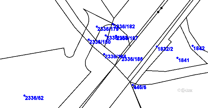 Parcela st. 2336/184 v KÚ Chodov, Katastrální mapa