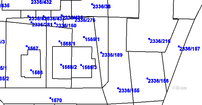 Parcela st. 2336/189 v KÚ Chodov, Katastrální mapa