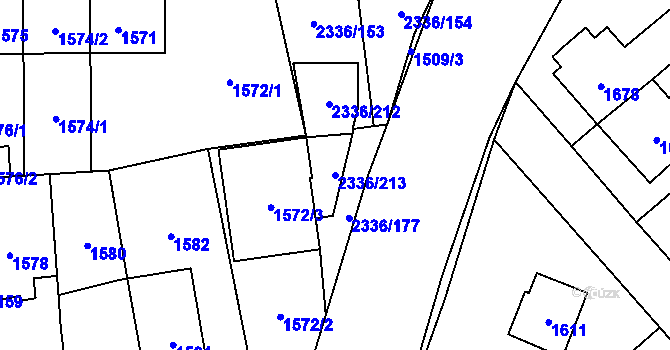 Parcela st. 2336/213 v KÚ Chodov, Katastrální mapa